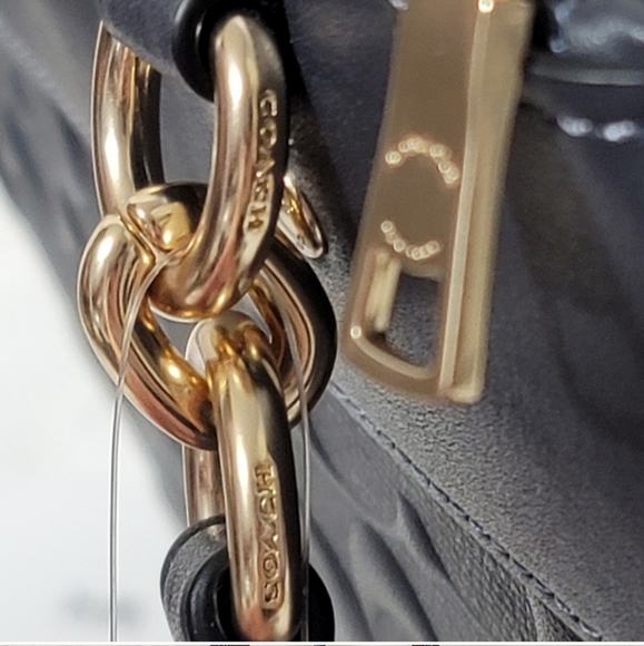 Coach Signature Leather Embossed Purse Bag 3in1 Covertable Designer Satchel - Picture 7 of 12